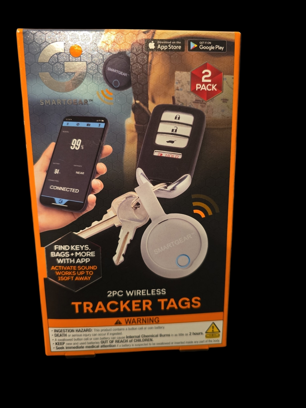 SmartGear 2-Pack Wireless Tracker Tags - White